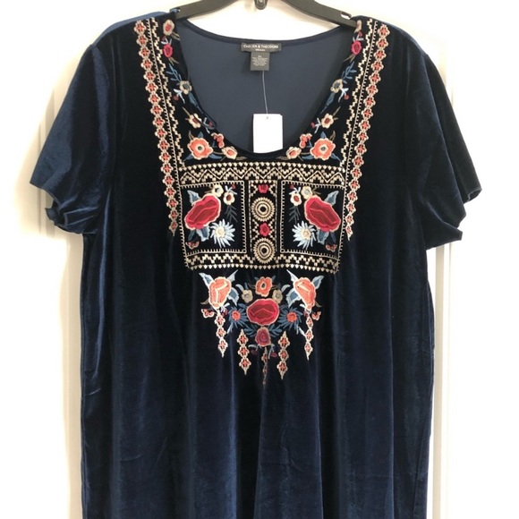 Chelsea & Theodore Blue Red Multicolor Dress - Picture 3 of 5